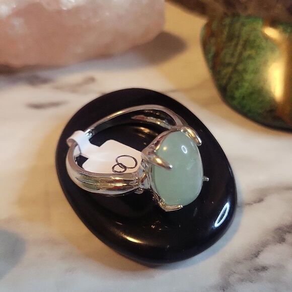 Natural Prehnite Gemstone Ring - Picture 10 of 12
